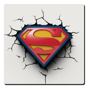 Superman cracked, Τετράγωνο μαγνητάκι ξύλινο 6x6cm