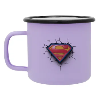 Superman cracked, Κούπα Μεταλλική εμαγιέ ΜΑΤ Light Pastel Purple 360ml