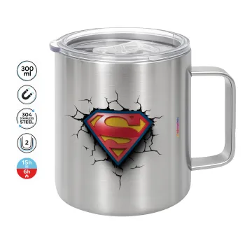 Superman cracked, Mug Stainless steel double wall 300ml