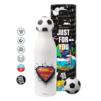Superman cracked, Soccer Metal mug thermos, double wall, 550ml