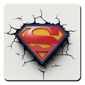 Superman cracked, Τετράγωνο μαγνητάκι ξύλινο 9x9cm
