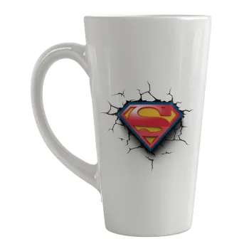 Superman cracked, Κούπα κωνική Latte Μεγάλη, κεραμική, 450ml