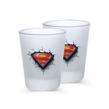 Superman cracked, Σφηνοπότηρα γυάλινα 45ml του πάγου (2 τεμάχια)