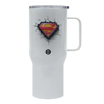 Superman cracked, Mega Stainless steel Tumbler with lid, double wall 750L