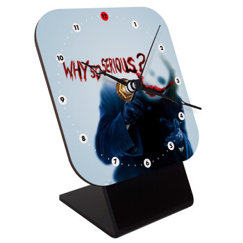 Why so serious?, Quartz Wooden table clock with hands (10cm)