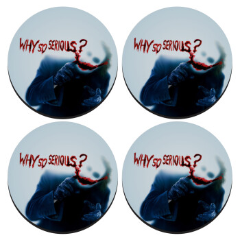Why so serious?, SET of 4 round wooden coasters (9cm)