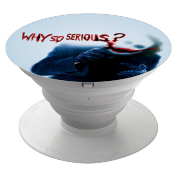 Why so serious?, Pop Socket Λευκό Βάση Στήριξης Κινητού στο Χέρι