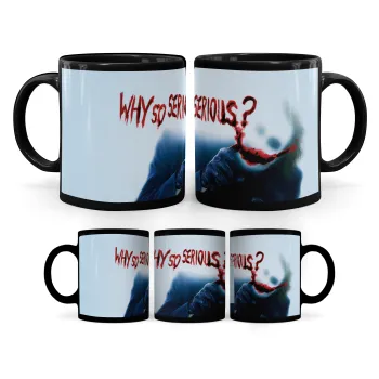 Why so serious?, Κούπα Μαύρη, κεραμική, 330ml