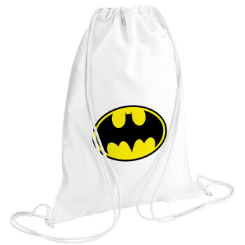 Batman, Τσάντα πλάτης πουγκί GYMBAG λευκή (28x40cm)