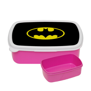 Batman, ΡΟΖ παιδικό δοχείο φαγητού (lunchbox) πλαστικό (BPA-FREE) Lunch Βox M18 x Π13 x Υ6cm