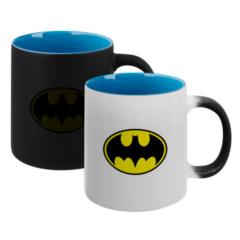 Batman, Κούπα Μαγική εσωτερικό μπλε, κεραμική 330ml που αλλάζει χρώμα με το ζεστό ρόφημα