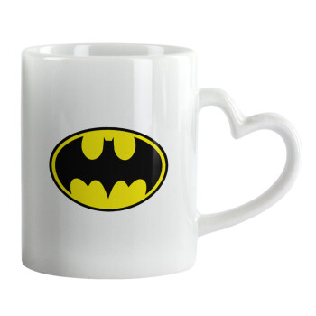 Batman, Mug heart handle, ceramic, 330ml