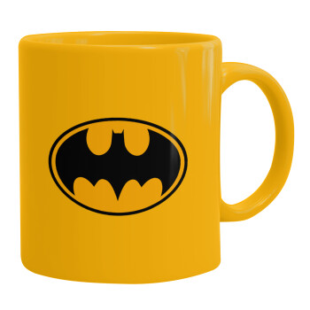 Batman, Ceramic coffee mug yellow, 330ml