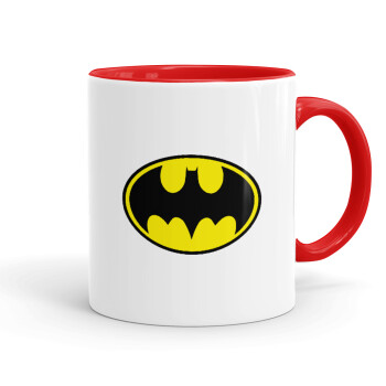 Batman, Κούπα χρωματιστή κόκκινη, κεραμική, 330ml