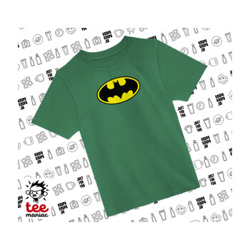 Batman, Άνετο παιδικό T-Shirt ΠΡΑΣΙΝΟ από 100% βαμβάκι, για κάθε μέρα. Vegan & OEKO-TEX πιστοποιημένο.