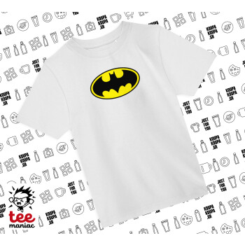 Batman, Άνετο παιδικό T-Shirt ΛΕΥΚΟ από 100% βαμβάκι, για κάθε μέρα. Vegan & OEKO-TEX πιστοποιημένο.
