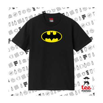 Batman, Κλασικό T-Shirt, διπλής ραφής, χωρίς πλευρικές ραφές ΜΑΥΡΟ από 100% βαμβάκι. Vegan & OEKO-TEX πιστοποιημένο.