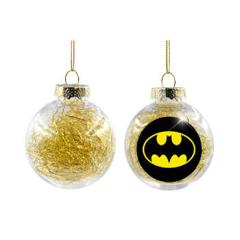 Batman, Χριστουγεννιάτικη μπάλα δένδρου διάφανη με χρυσό γέμισμα 8cm
