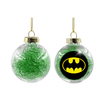 Batman, Χριστουγεννιάτικη μπάλα δένδρου διάφανη με πράσινο γέμισμα 8cm
