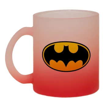 Batman, Κούπα γυάλινη δίχρωμη με βάση το κόκκινο ματ, 330ml