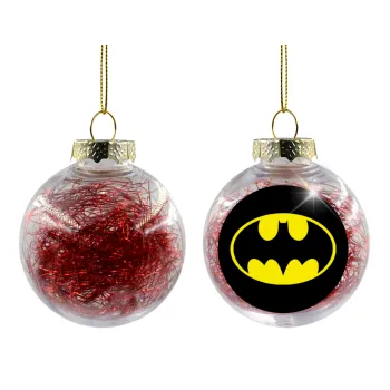 Batman, Transparent Christmas tree ball ornament with red filling 8cm