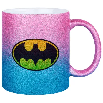 Batman, Κούπα Χρυσή/Μπλε Glitter, κεραμική, 330ml