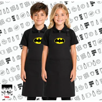 Batman, Μαύρη ΠΑΙΔΙΚΗ Ποδιά μακριά Σεφ ολόσωμη με τσέπες