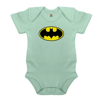 Batman, Βρεφικό φορμάκι μωρού, 0-18 μηνών, mint (Μέντα), 100% Organic Cotton, κοντομάνικο