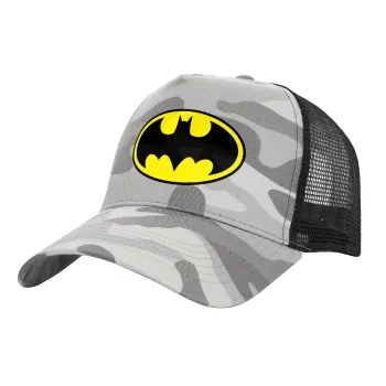 Batman, Καπέλο Ενηλίκων Structured Trucker, με Δίχτυ, (παραλλαγή) Army Camo (100% ΒΑΜΒΑΚΕΡΟ, ΕΝΗΛΙΚΩΝ, UNISEX, ONE SIZE)