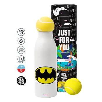 Batman, Μπάλα τένις μεταλλικό παγούρι θερμός, διπλού τοιχώματος, 550ml