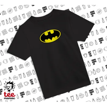 Batman, Άνετο παιδικό T-Shirt ΜΑΥΡΟ από 100% βαμβάκι, για κάθε μέρα. Vegan & OEKO-TEX πιστοποιημένο.