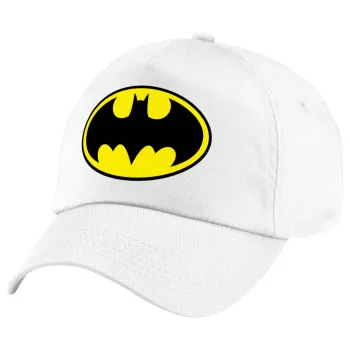 Batman, Πεντάφυλλο καπέλο Λευκό, 100% Βαμβακερό (Twill), με ρύθμιση, unisex