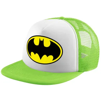 Batman, Child's Soft Trucker Hat with Green/White Mesh (POLYESTER, CHILDREN'S, ONE SIZE)