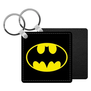 Batman, Μπρελόκ Δερματίνη, τετράγωνο ΜΑΥΡΟ (5x5cm)