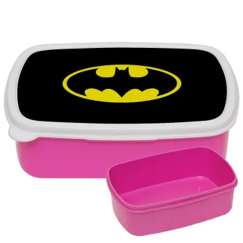 Batman, ΡΟΖ παιδικό δοχείο φαγητού (lunchbox) πλαστικό (BPA-FREE) Lunch Βox M18 x Π13 x Υ6cm