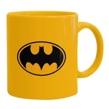 Batman, Ceramic coffee mug yellow, 330ml