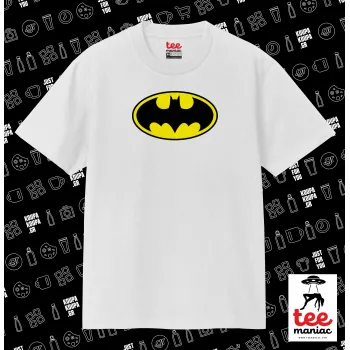 Batman, Κλασικό T-Shirt, διπλής ραφής, χωρίς πλευρικές ραφές ΛΕΥΚΟ από 100% βαμβάκι. Vegan & OEKO-TEX πιστοποιημένο.