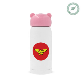 Wonder woman, Ροζ ανοξείδωτο παγούρι θερμό (Stainless steel), 320ml
