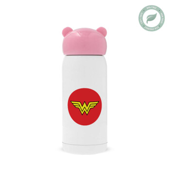 Wonder woman, Ροζ ανοξείδωτο παγούρι θερμό (Stainless steel), 320ml