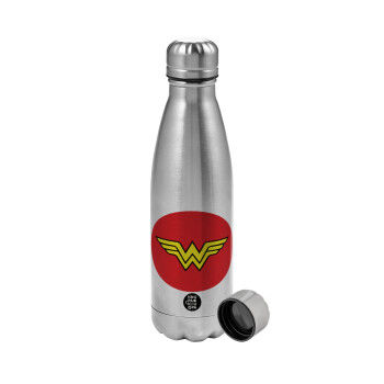 Wonder woman, Metallic water bottle, stainless steel, 750ml