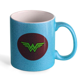 Wonder woman, Κούπα Σιέλ Glitter που γυαλίζει, κεραμική, 330ml