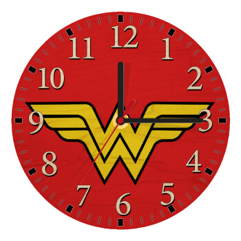 Wonder woman, Ρολόι τοίχου ξύλινο plywood (20cm)