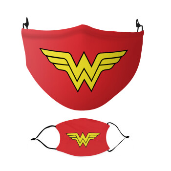 Wonder woman, Μάσκα υφασμάτινη Ενηλίκων πολλαπλών στρώσεων με υποδοχή φίλτρου