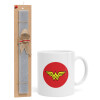 Wonder woman, Πασχαλινό Σετ, Κούπα κεραμική (330ml) & πασχαλινή λαμπάδα αρωματική πλακέ (30cm) (ΓΚΡΙ)