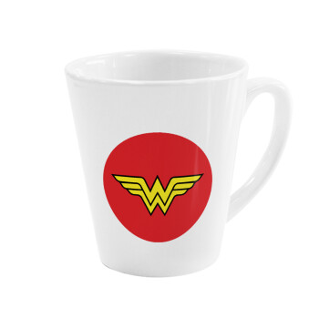 Wonder woman, Κούπα κωνική Latte Λευκή, κεραμική, 300ml