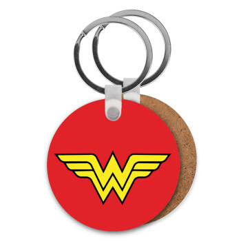 Wonder woman, Μπρελόκ Ξύλινο στρογγυλό MDF Φ5cm