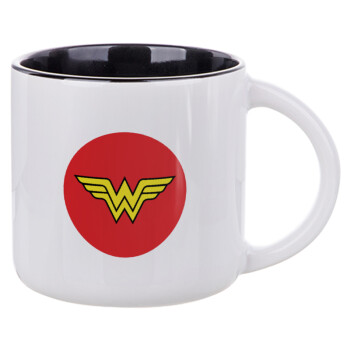 Wonder woman, Κούπα κεραμική 400ml Λευκή/Μαύρη