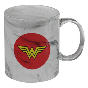 Wonder woman, Κούπα κεραμική, marble style (μάρμαρο), 330ml