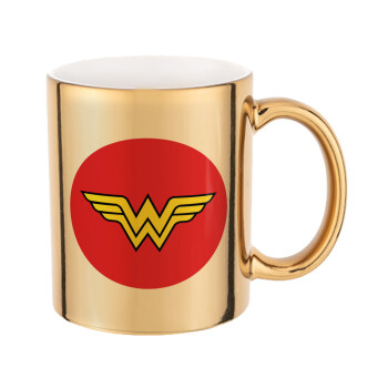 Wonder woman, Mug ceramic, gold mirror, 330ml