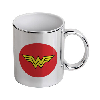 Wonder woman, Mug ceramic, silver mirror, 330ml